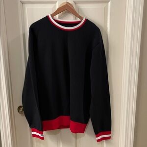 Polo by Ralph Lauren Black Crewneck Sweater with Red and White Trim